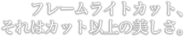 フレームライトカット、それはカット以上の美しさ。